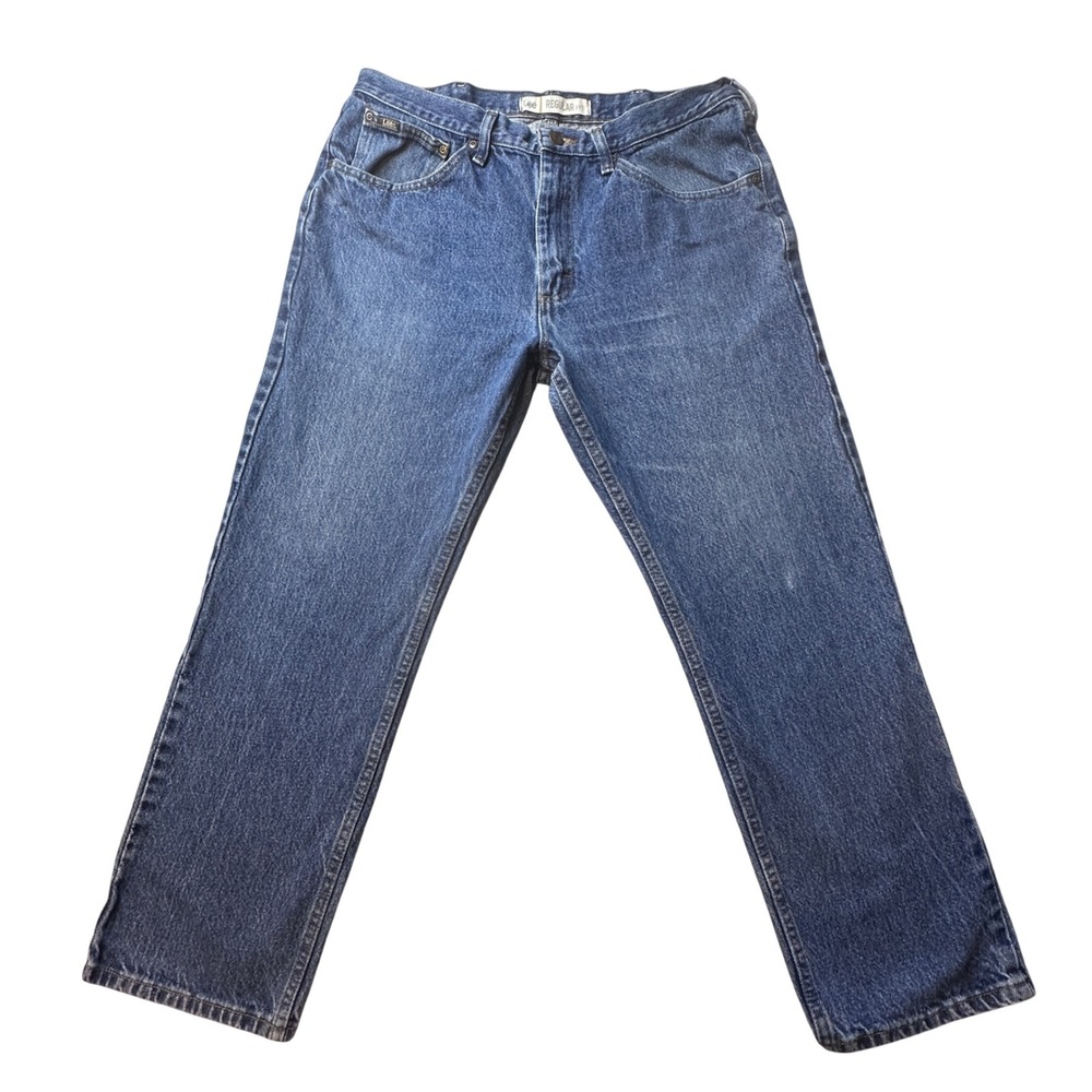 Lee Jeans Mens 36x29 (35x27) Blue Regular Fit Straight Leg 100% Cotton Denim